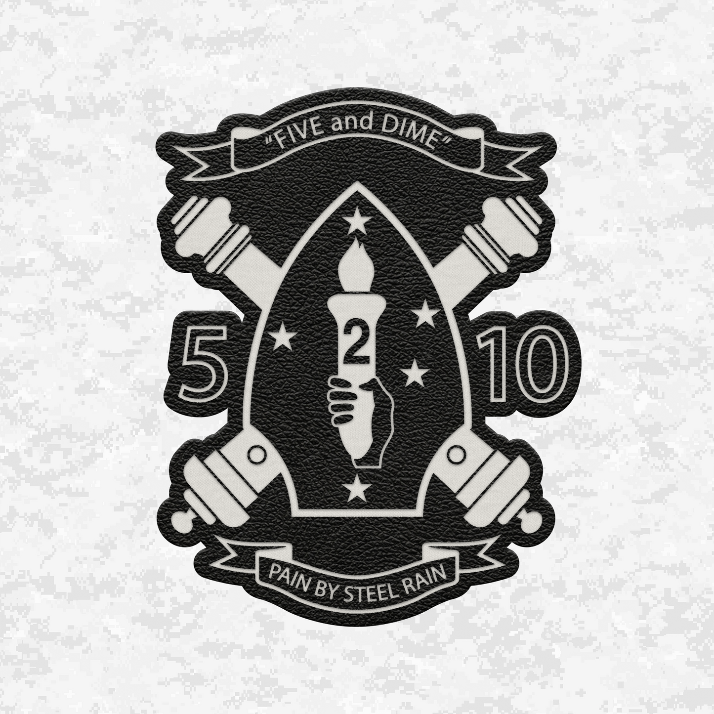 5th Battalion 10th Marines Unit "Five and Dime" | Leather Patch | Velcro Backed