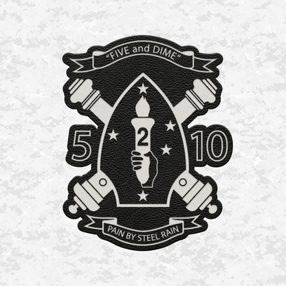 5th Battalion 10th Marines Unit "Five and Dime" | Leather Patch | Velcro Backed