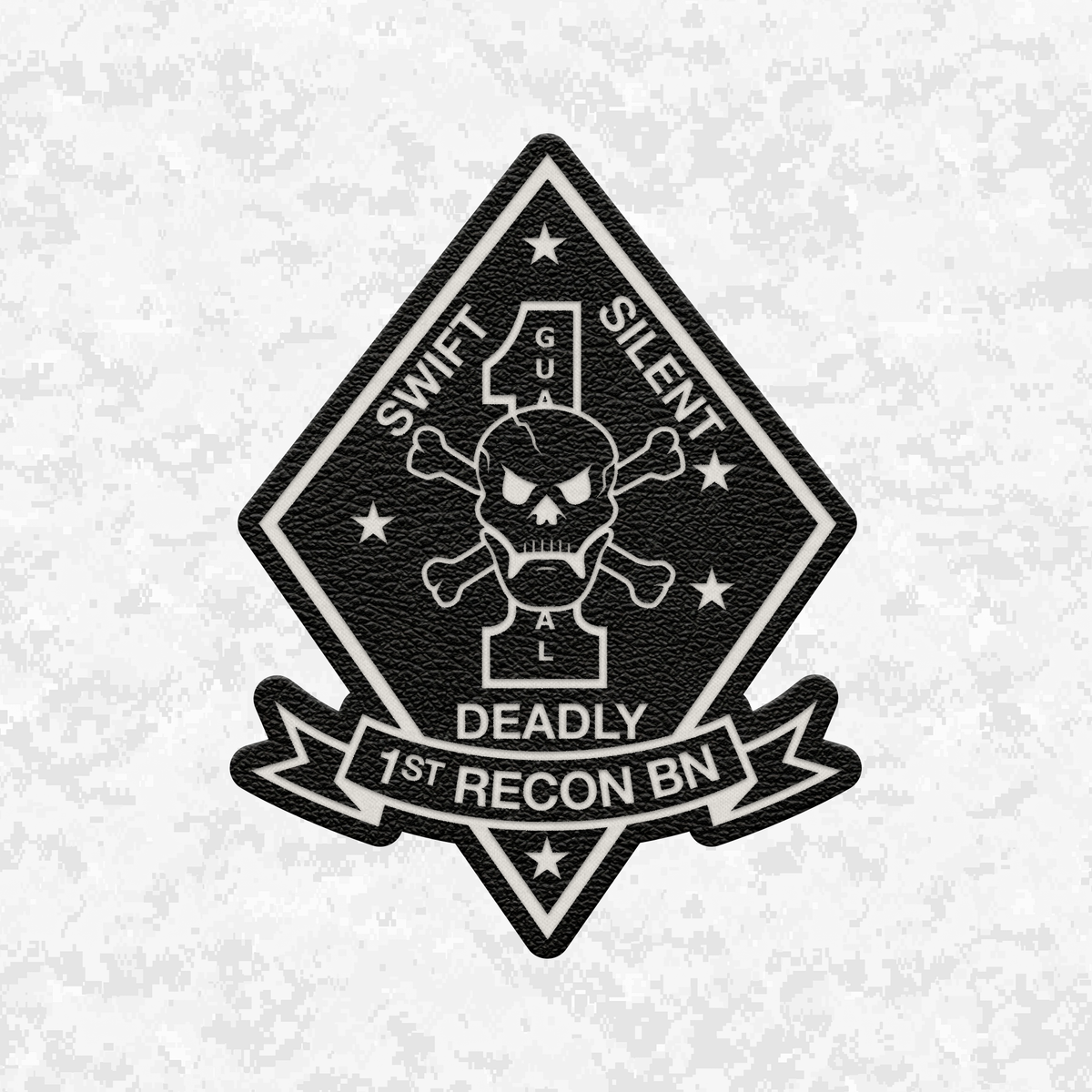 1st Reconnaissance Battalion Unit ¨Swift, Silent, Deadly¨ | Leather Patch | Velcro Backed