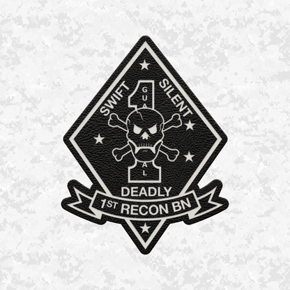 1st Reconnaissance Battalion Unit ¨Swift, Silent, Deadly¨ | Leather Patch | Velcro Backed