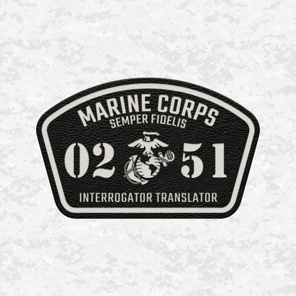 MOS 0251 Interrogator Translator | Leather Patch | Velcro Backed