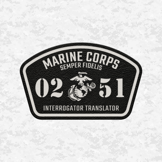 MOS 0251 Interrogator Translator | Leather Patch | Velcro Backed