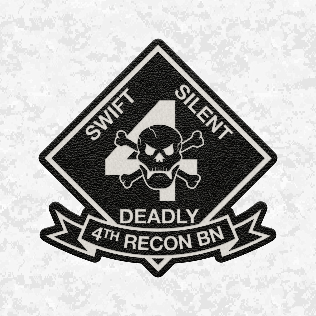 4th Reconnaissance Battalion Unit "Swift, Silent, Deadly" #1 | Leather Patch | Velcro Backed
