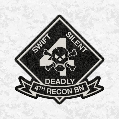 4th Reconnaissance Battalion Unit "Swift, Silent, Deadly" #1 | Leather Patch | Velcro Backed