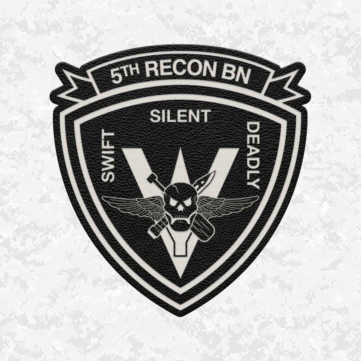 5th Reconnaissance Battalion Unit "Swift, Silent, Deadly" | Leather Patch | Velcro Backed