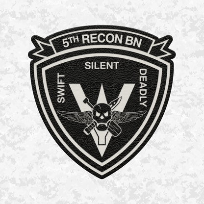 5th Reconnaissance Battalion Unit "Swift, Silent, Deadly" | Leather Patch | Velcro Backed