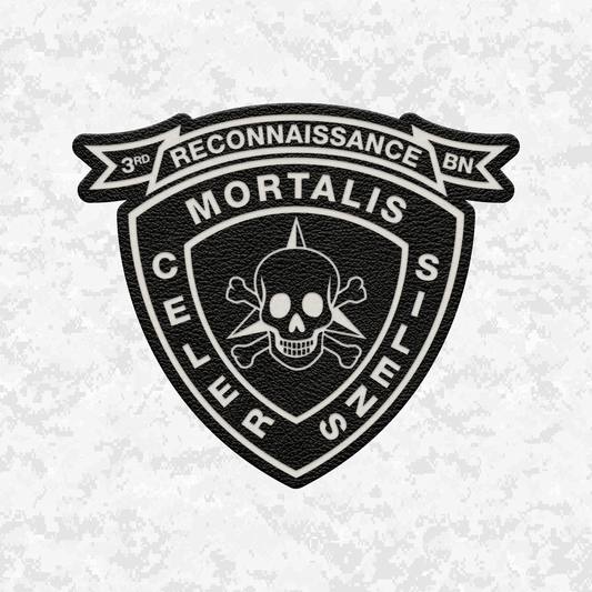 3rd Reconnaissance Battalion Unit "Mortalis" | Leather Patch | Velcro Backed