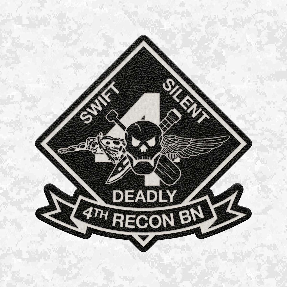 4th Reconnaissance Battalion Unit "Swift, Silent, Deadly" #2 | Leather Patch | Velcro Backed