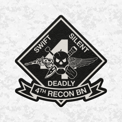 4th Reconnaissance Battalion Unit "Swift, Silent, Deadly" #2 | Leather Patch | Velcro Backed