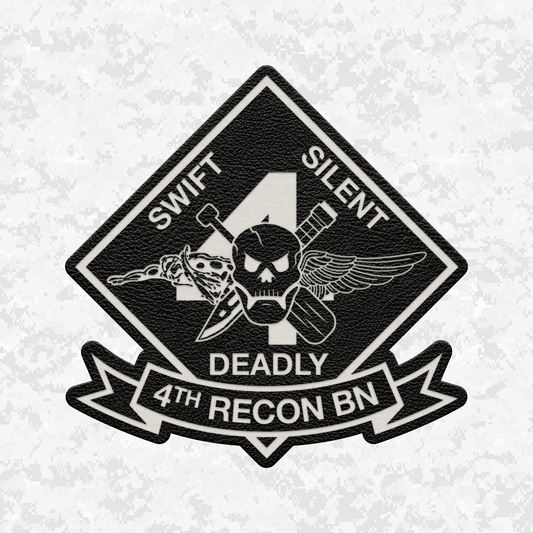 4th Reconnaissance Battalion Unit "Swift, Silent, Deadly" #2 | Leather Patch | Velcro Backed