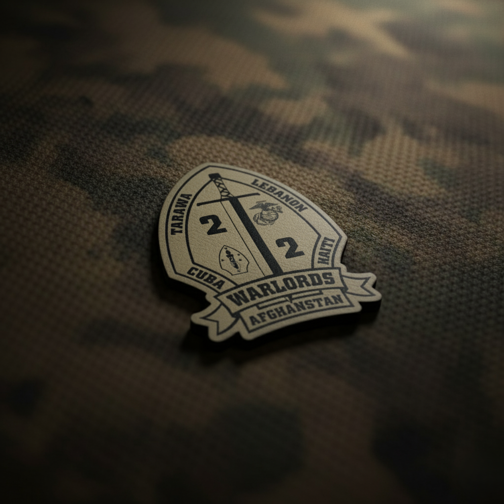 Leather Patch | 2nd Battalion 2nd Marines "Warlords" #3 | Velcro Backed