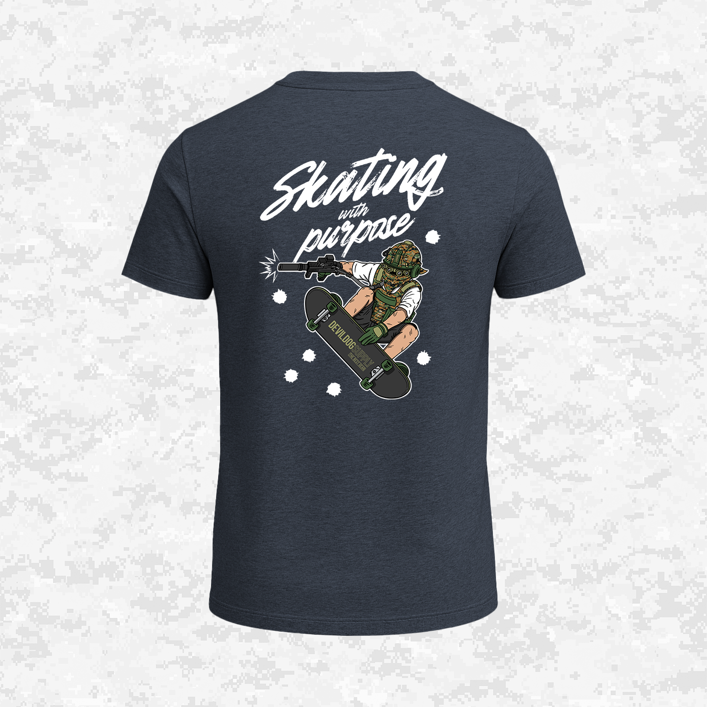 Skating With Purpose - Marine in Skate (marpat forest) | T-shirt