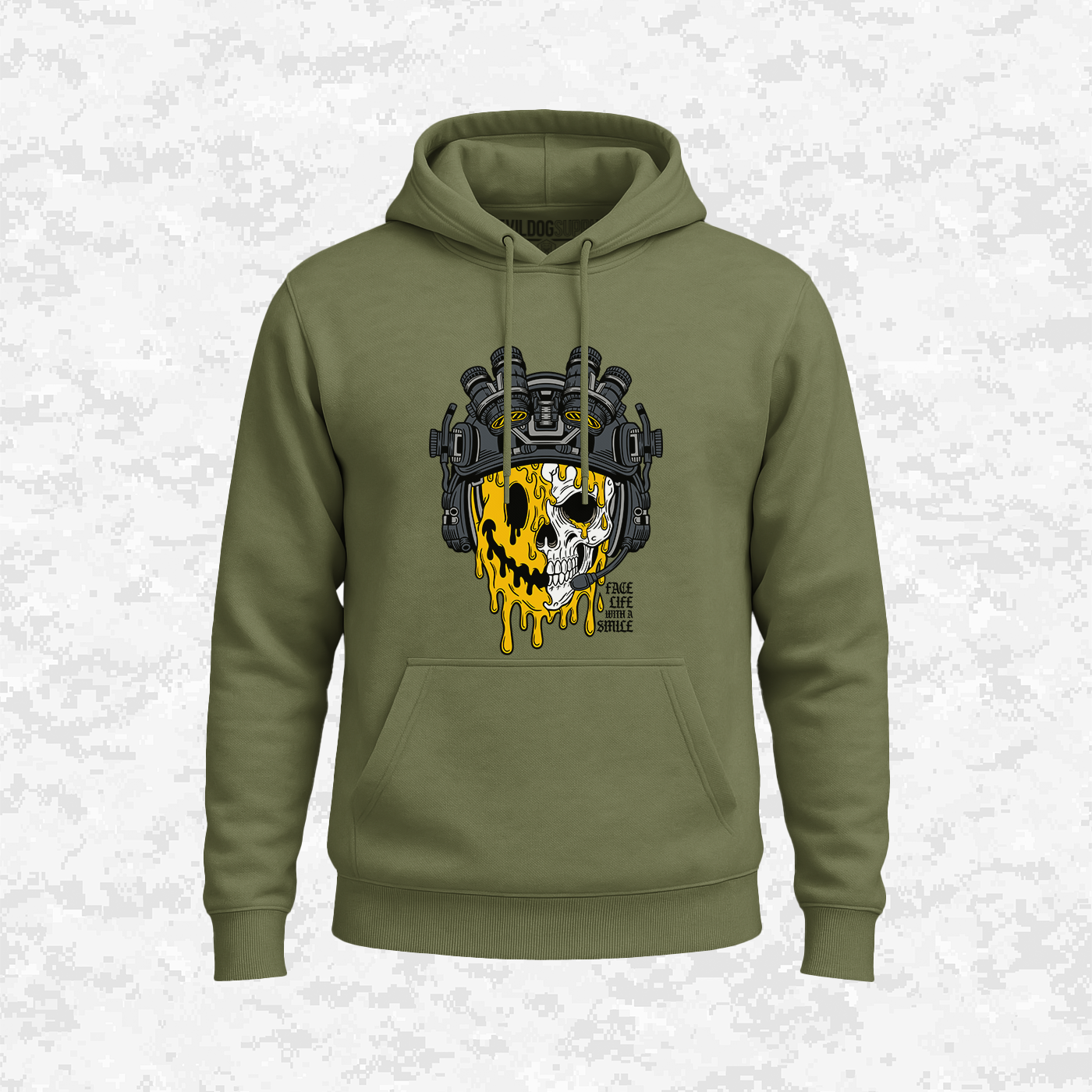 Face Life with a Smile | Tactical Skull | Hoodie
