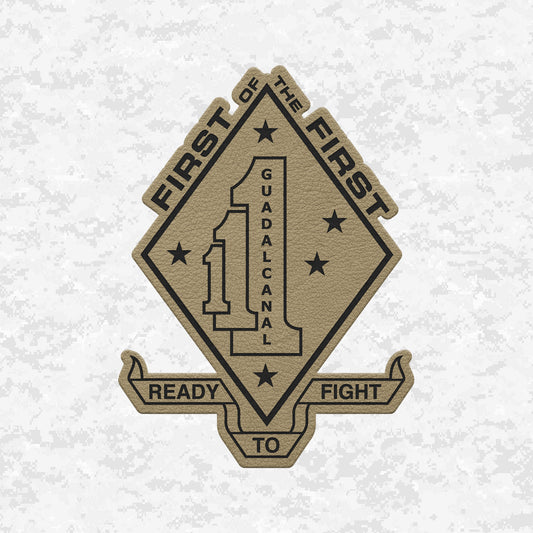 1st Battalion 1st Marines Unit "First of the First" | Leather Patch | Velcro Backed