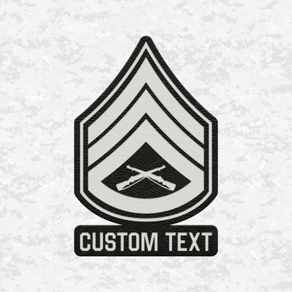 Custom E6 Staff Sergeant of Marines | Leather Patch | Velcro Backed