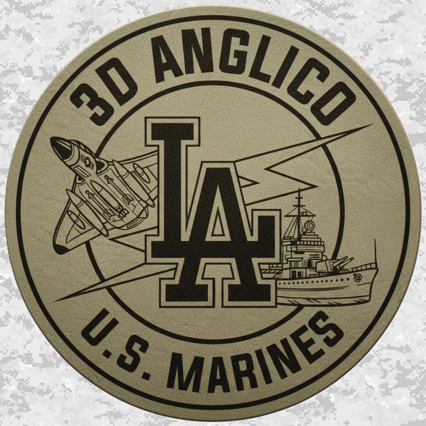 3D ANGLICO: Los Angeles Edition | Leather Patch | Velcro Backed