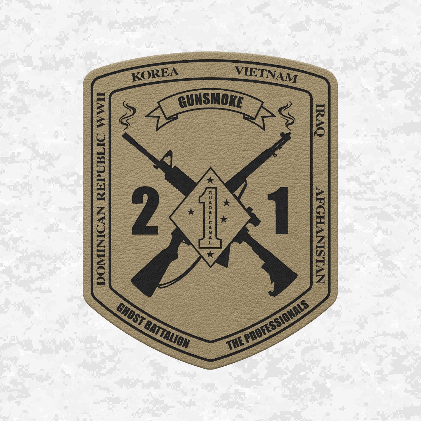 2nd Battalion 1st Marines Unit "Gunsmoke" | Leather Patch | Velcro Backed