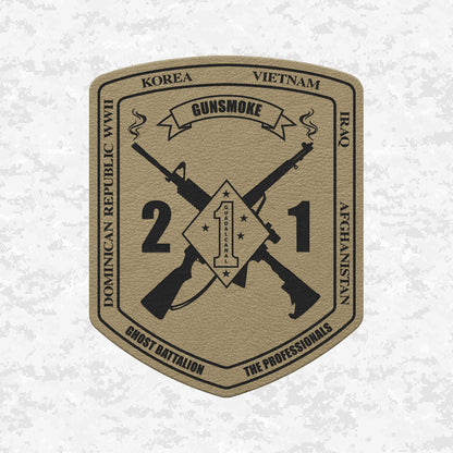 2nd Battalion 1st Marines Unit "Gunsmoke" | Leather Patch | Velcro Backed