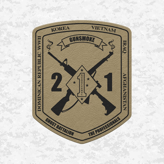 2nd Battalion 1st Marines Unit "Gunsmoke" | Leather Patch | Velcro Backed