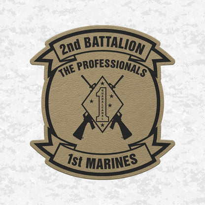 2nd Battalion 1st Marines Unit "The Professionals" | Leather Patch | Velcro Backed