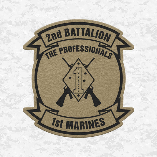 2nd Battalion 1st Marines Unit "The Professionals" | Leather Patch | Velcro Backed