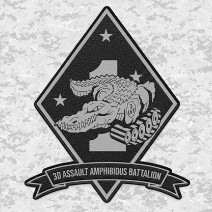 3rd Assault Amphibian Battalion "3rd Tracks" | Leather Patch | Velcro Backed