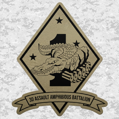3rd Assault Amphibian Battalion "3rd Tracks" | Leather Patch | Velcro Backed