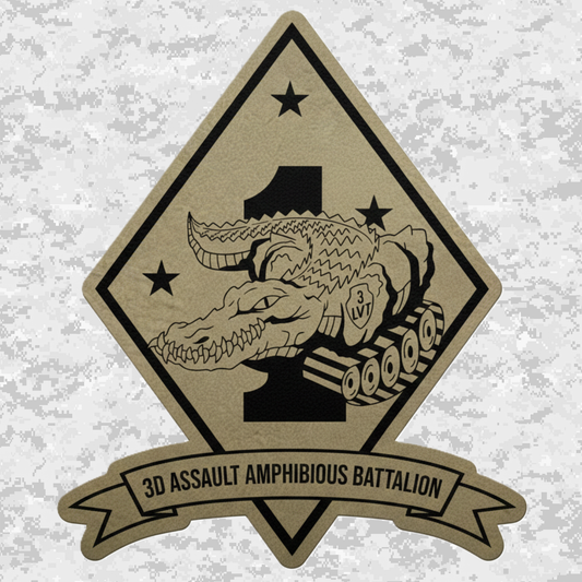 3rd Assault Amphibian Battalion "3rd Tracks" | Leather Patch | Velcro Backed