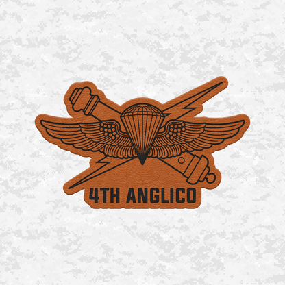 4th ANGLICO | Air Naval Fire | Leather Patch | Velcro Backed