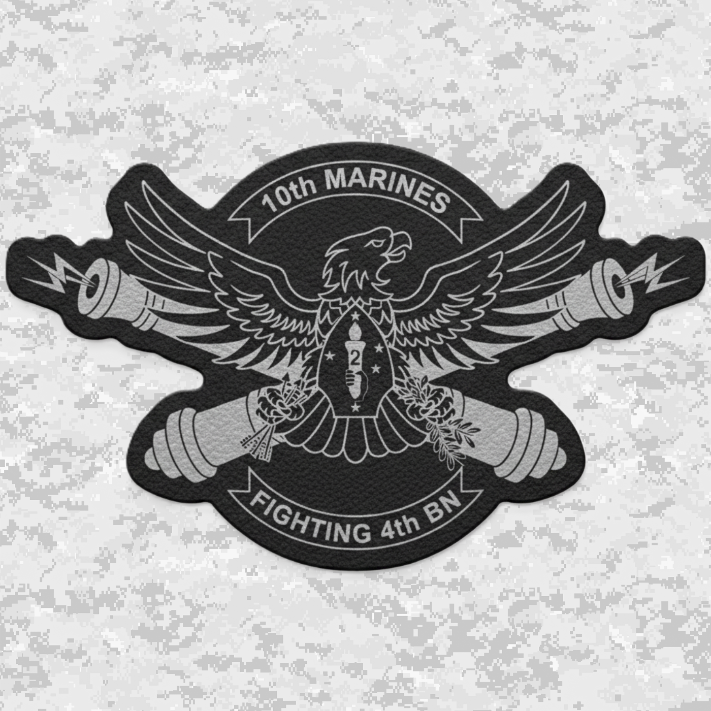 4th Battalion 10th Marines Unit "Fighting 4th" | Leather Patch | Velcro Backed