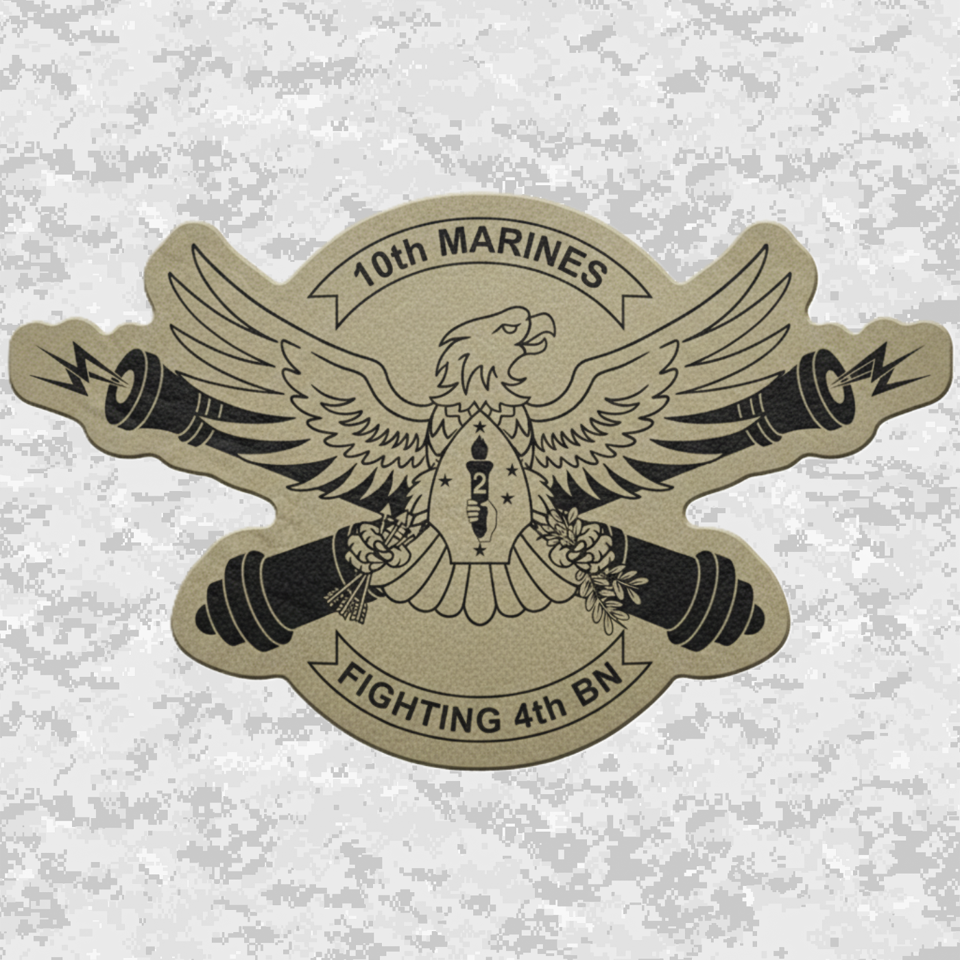 4th Battalion 10th Marines Unit "Fighting 4th" | Leather Patch | Velcro Backed