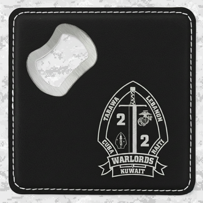 2nd Battalion 2nd Marines "Warlords" #3 | Leather Coaster & Opener