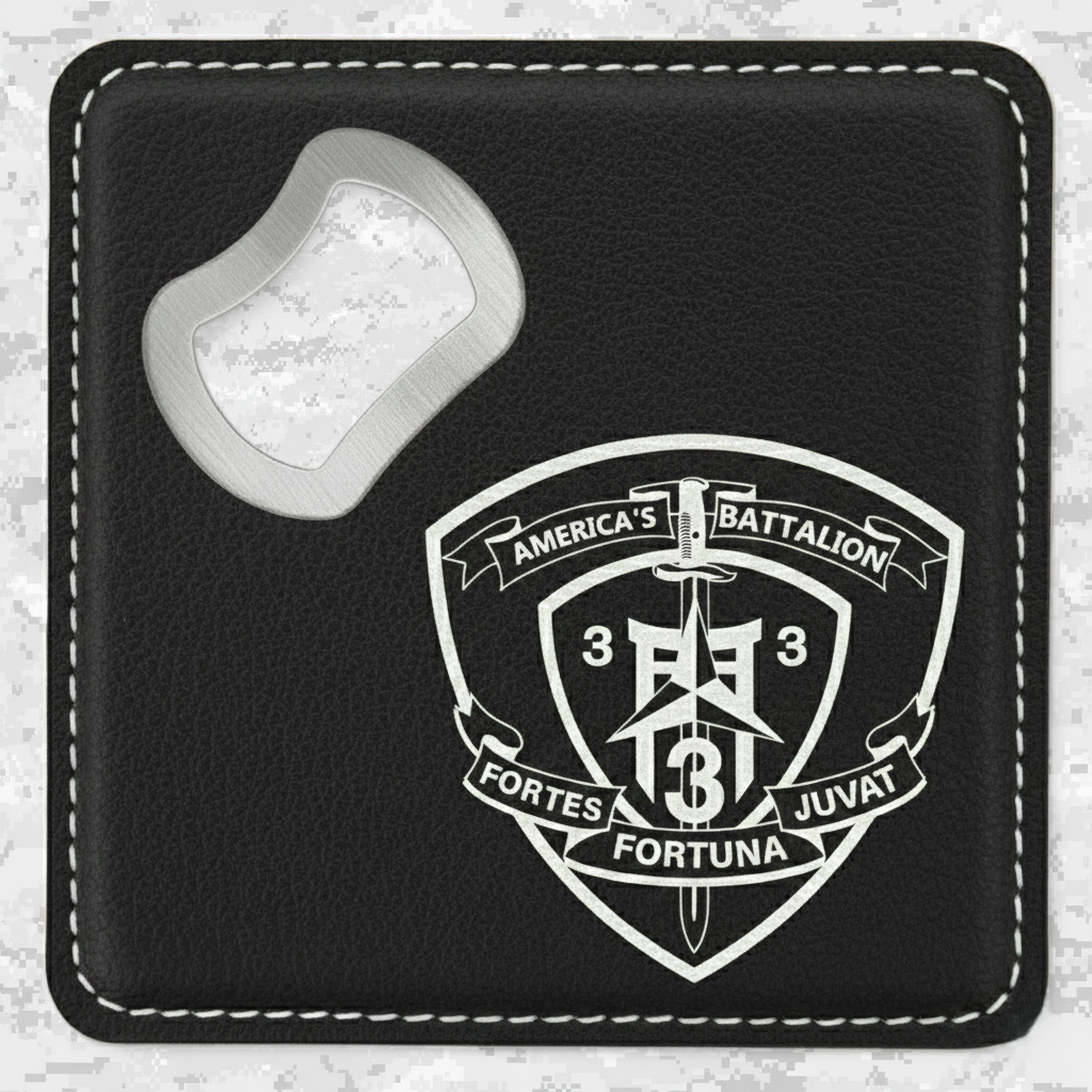 3rd Battalion 3rd Marines "Trinity" | Leather Coaster & Opener