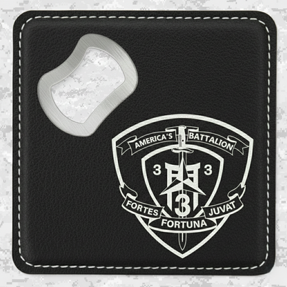 3rd Battalion 3rd Marines "Trinity" | Leather Coaster & Opener