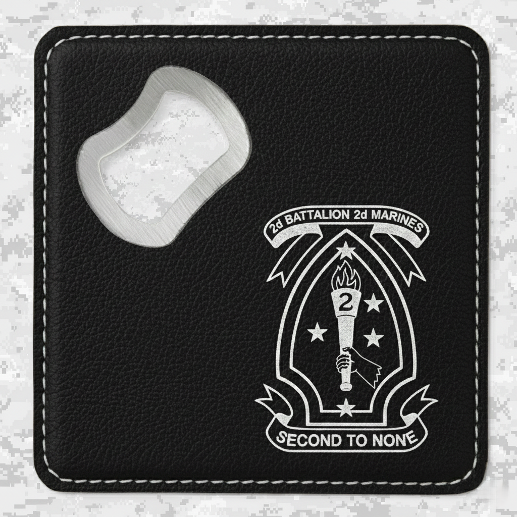 2nd Battalion 2nd Marines #2 | Leather Coaster & Opener