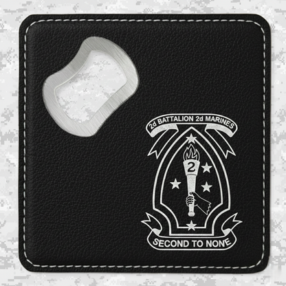 2nd Battalion 2nd Marines #2 | Leather Coaster & Opener