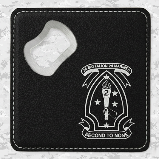 2nd Battalion 2nd Marines #2 | Leather Coaster & Opener