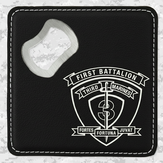 1st Battalion 3rd Marines "Lava Dogs" | Leather Coaster & Opener