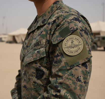 Leather Patch | 4th ANGLICO Unit | Velcro Backed | Brown