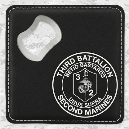 3rd Battalion 2nd Marines "Betio Bastards" | Leather Coaster & Opener