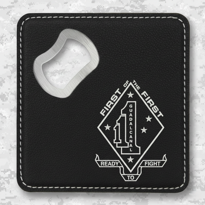 1st Battalion 1st Marines Unit "First of the First" | Leather Coaster & Opener