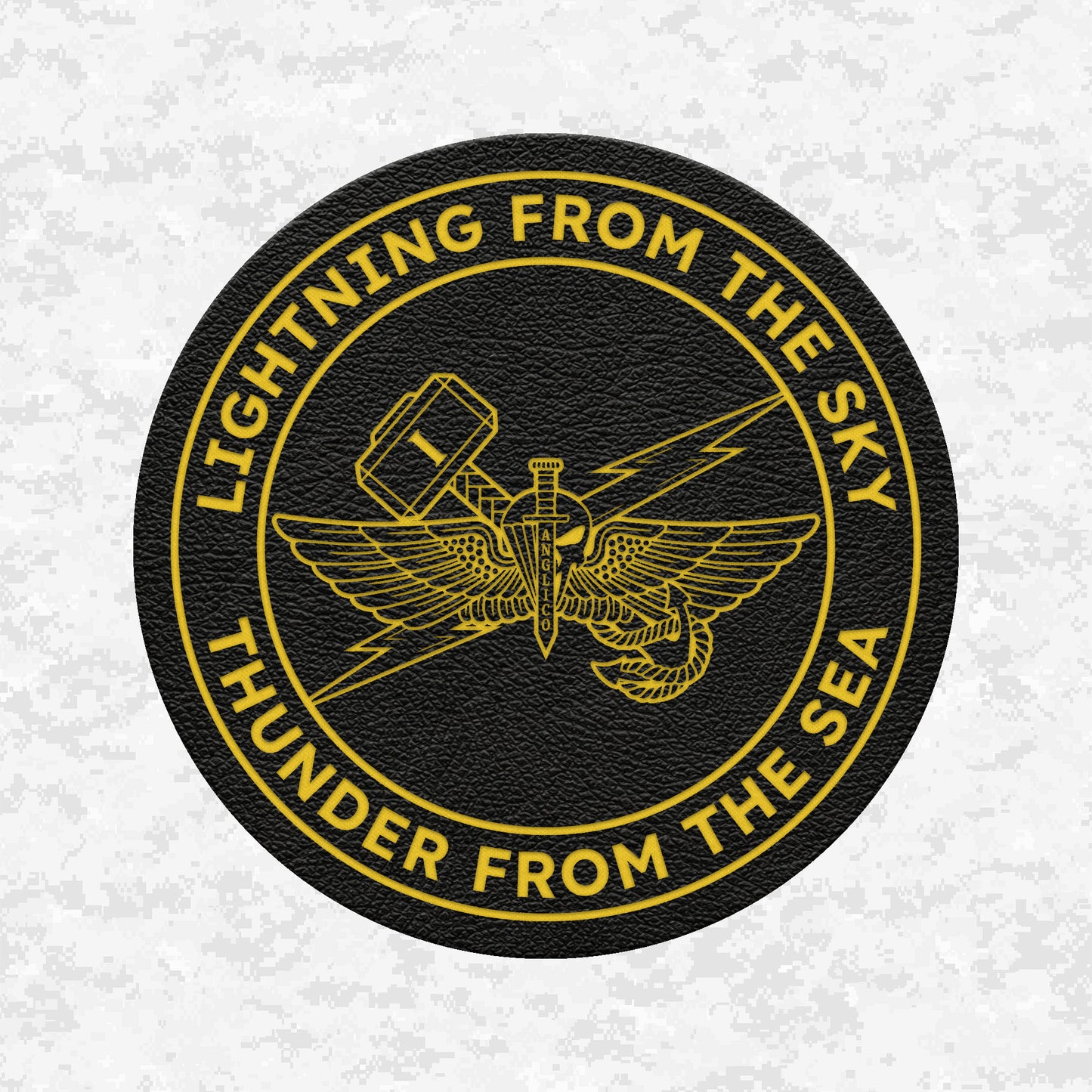 1st ANGLICO | Lightning From The Sky, Thunder From The Sea | Leather Patch | Velcro Backed