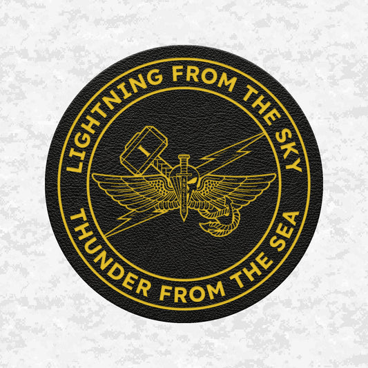 1st ANGLICO | Lightning From The Sky, Thunder From The Sea | Leather Patch | Velcro Backed