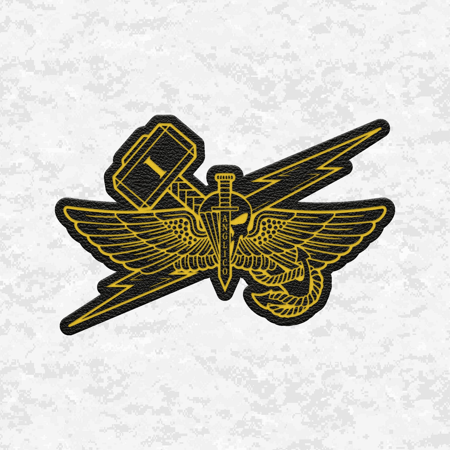 1st ANGLICO | Sky Lightning & Sea Thunder | Leather Patch | Velcro Backed