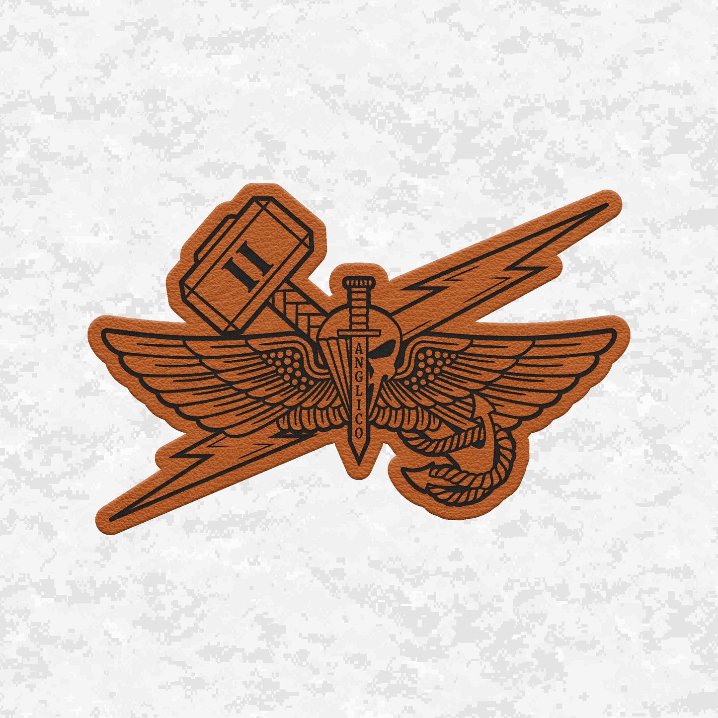 2nd ANGLICO | Sky Lightning & Sea Thunder | Leather Patch | Velcro Backed