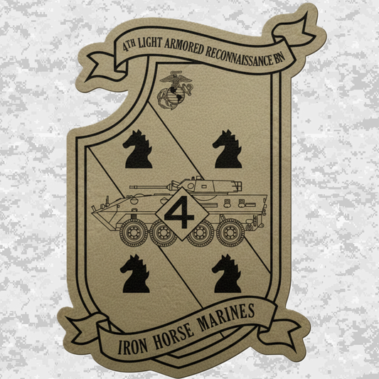 4th Light Armored Reconnaissance Battalion "Iron Horse Marines" | Leather Patch | Velcro Backed