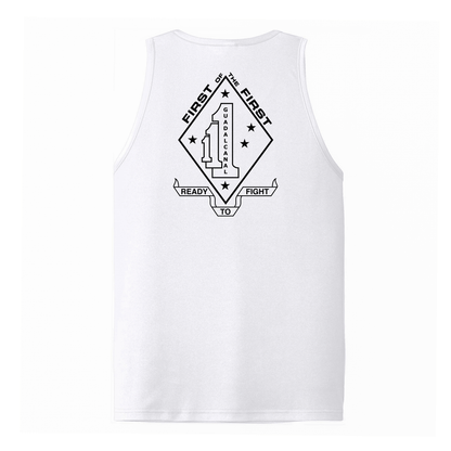1st Battalion 1st Marines Unit "First of the First" DRIFIT Sleeveless, Tank, Sleeveless Hoodie