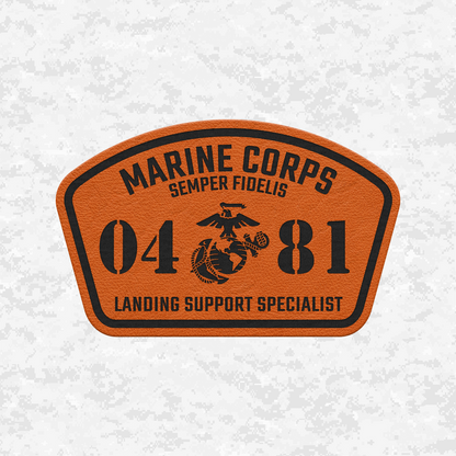 MOS 0481 Landing Support Specialist | Leather Patch | Velcro Backed