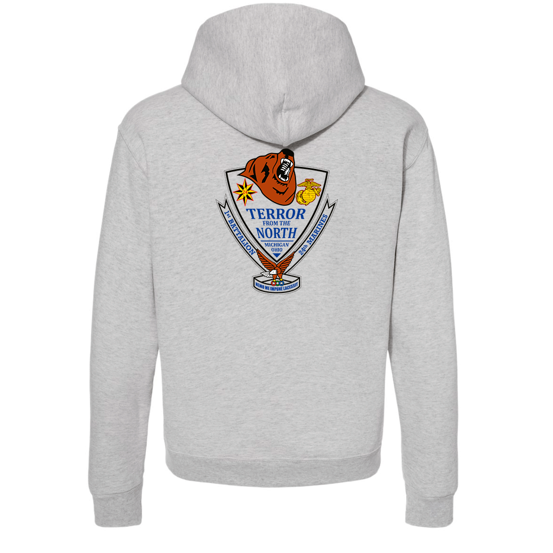 1st Battalion 24th Marines Unit The Terror From The North Hoodie 1st battalion 24th marines unit the terror from the north hoodie