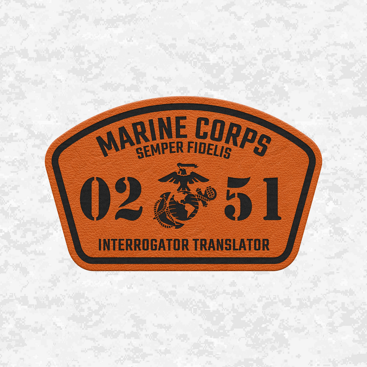 MOS 0251 Interrogator Translator | Leather Patch | Velcro Backed